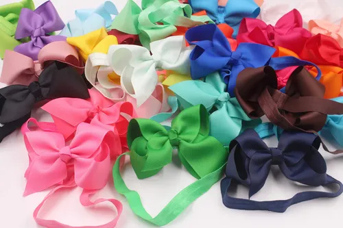 Vinchas Céllot Para Bebés Niñas Con Lazos De Cinta Grosgrain