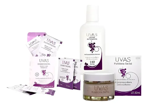 Kit Renovación (leche+pulidora+barro Facial) Uvas Cosméticos