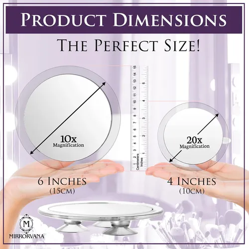 Espejo Con Aumento Mirrorvana 20x Y 10x Set 15cm Y 10cm