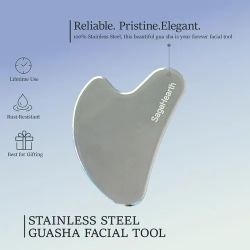 Guasha Facial Metal Refrigerante Para Rostro Y Cuello