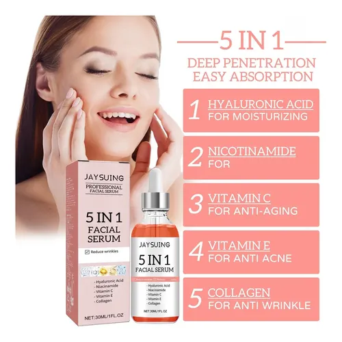 2 Unidades De Sérum Facial 5 En 1, Aceite Facial Con Vitamin