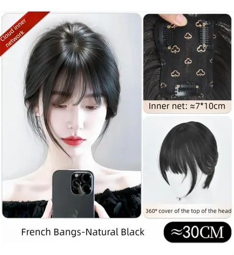 Extensiones De Cabello Con Flequillo Francés 3d Realista