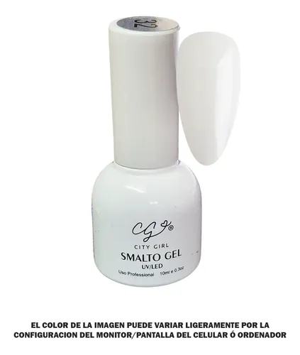 Esmalte Semipermanente Color Blanco De 10ml City Girl Uv/led