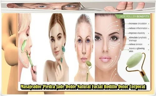 Masajeador Piedra Doble Jade Natural Facial Corporal