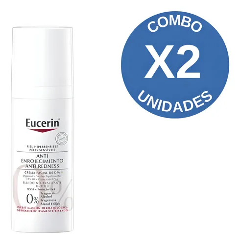 Combo X2 Crema Eucerin De Día Antienrojecimiento 50ml Sensible Día