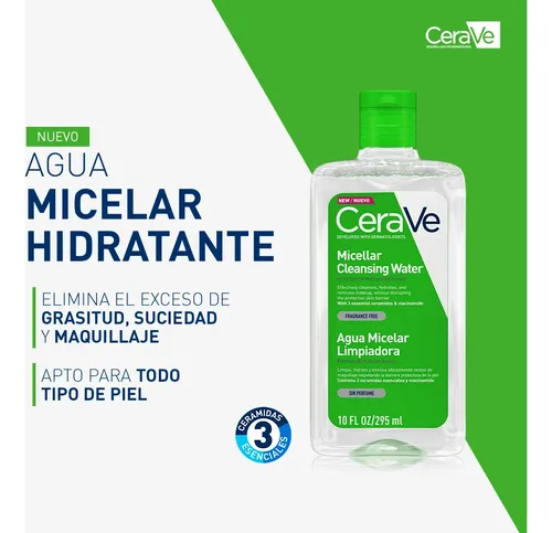 Agua Micelar Limpiadora Cerave Hidratante Facial X 295 Ml