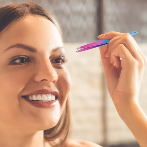 Pinza De Cejas Portátil, Herramienta De Belleza De Acero Ino
