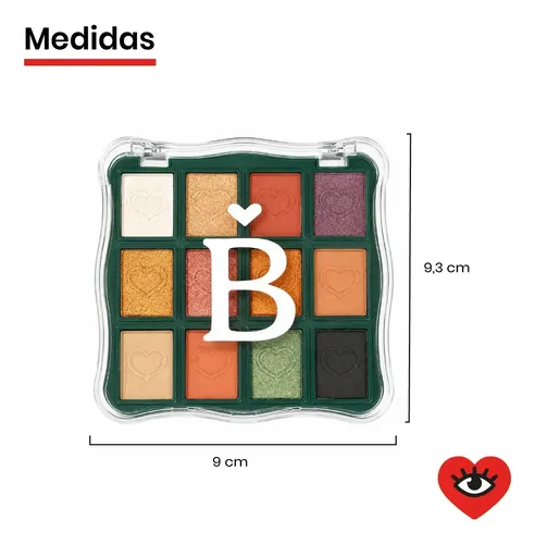 Paleta Tono 02 Sombras De Ojos 12 Colores Mate Brillante Maquillaje Rostro Veoquiero