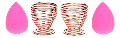 Lanma Soporte Para Esponja Maquillaje 2 Unidades Oro Rosa