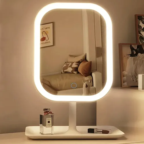 Espejo De Maquillaje Led, Espejo Vanity Recargable Con Luces