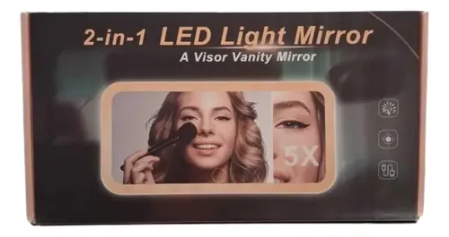 Espejo Maquillaje Auto Táctil Luz Led Dual Con Aumento 5x