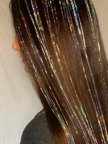 Extensiones De Pelo Brillo Colores Glitter X Unidad