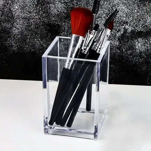 2 Soportes Acrílicos Para Brochas De Maquillaje, Tocador