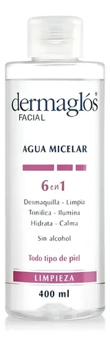 Dermaglos Agua Micelar 6 En 1 Desmaquillante X 400 Ml