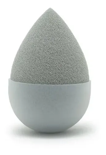 Esponja Maquillaje Gota Gris Basicare 5033 Para Productos Líquidos y Polvo