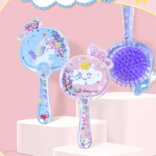 Cepillo Para El Cabello De Silicona C/mango Diseño Infantil