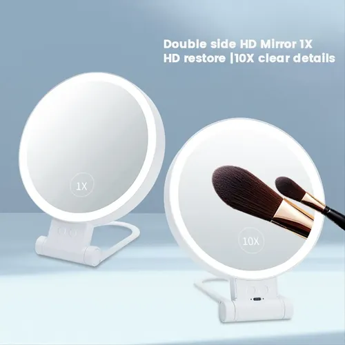 Espejo De Maquillaje Con Aumento De 10 Aumentos Con Luces Y