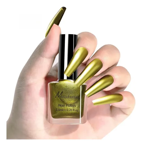 Esmalte De Uñas Espejo Metalizado 12 Colores 001 Gold 7.5