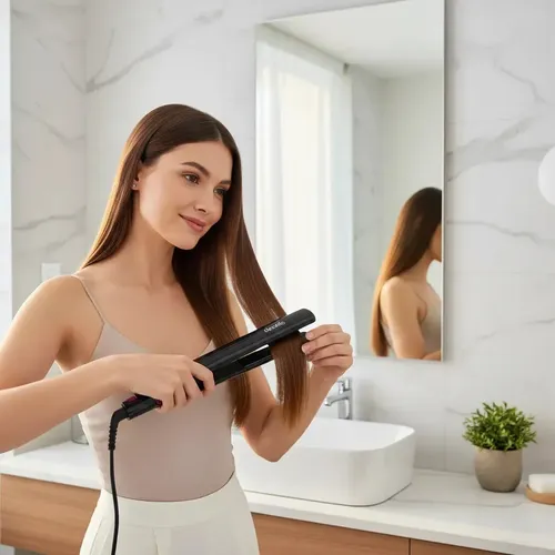 Planchita De Pelo Profesional Ion Ceramica Decakila Tipo Gama Negro Kesh014
