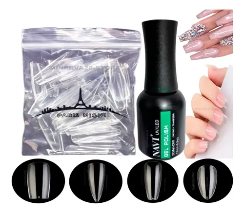 Kit/set 100 Tips Soft Gel Paris Night/ Kapping Gel Navi 15ml