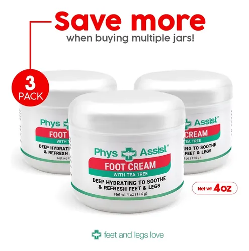 Crema Calmante Para Pies Y Piernas Physassist. Tarro De 4 Oz