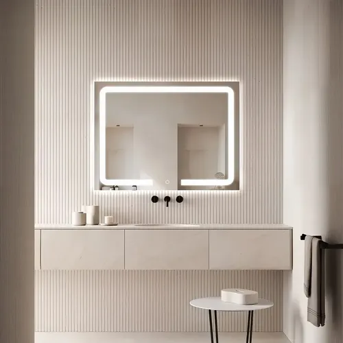 Espejo Luz Led Táctil Touch Baño Rectangular 60x80cm Premium