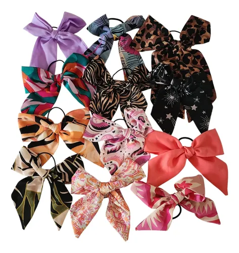 Moños Para El Pelo, Colitas , Lisos Y Estampados X 12 Surtid