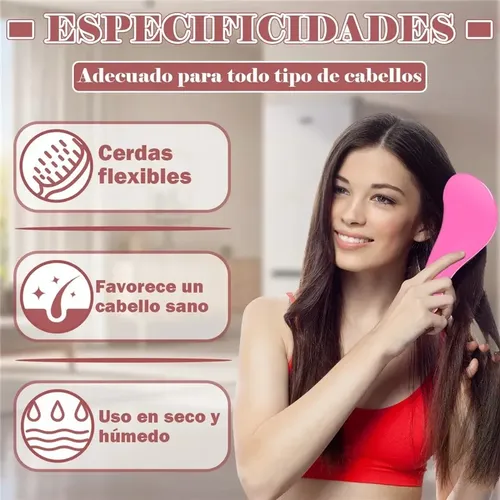 12pc Cepillos Para Alisadores Masaje Peine Para Cabello Rosa