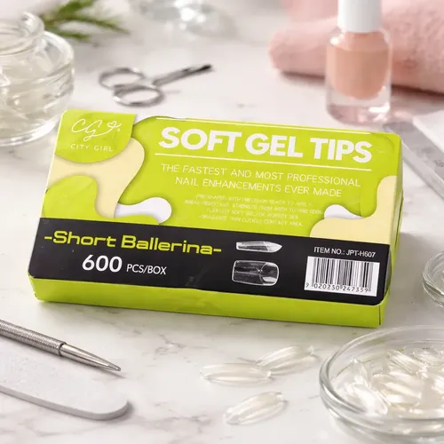Tips Soft Gel Press On Uñas Postizas Caja City Girl 600u
