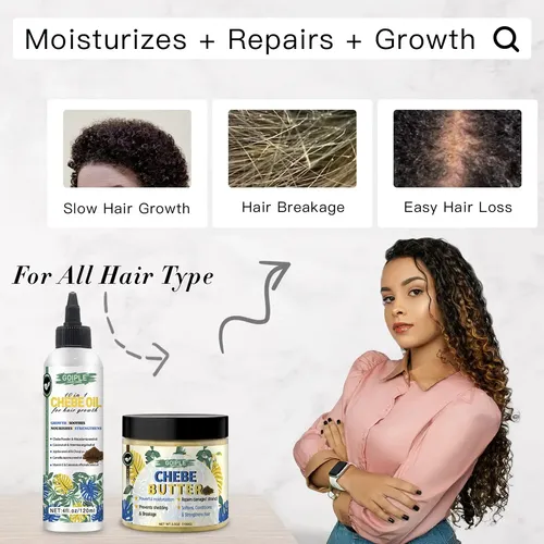 Set Para El Crecimiento Del Cabello Wozutunt Chebe Oil & But