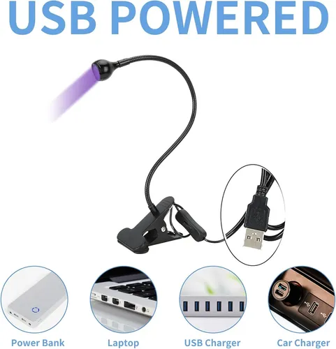 Lámpara Led Uv Portátil Con Clip Para Uñas Y Reparaciones