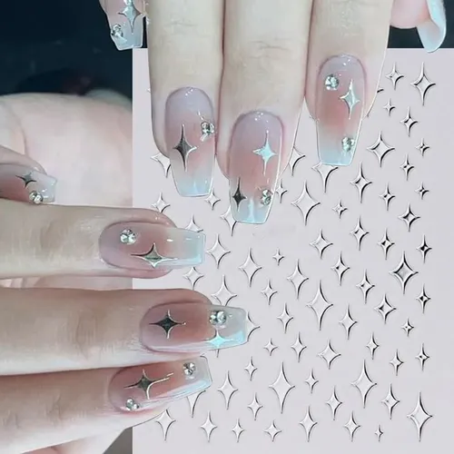 12 Hojas Pegatinas De Plantilla De Arte De Uñas