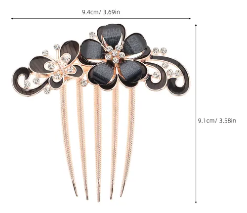 Peineta Con Diamantes De Imitación: Pinza Lateral Con Forma