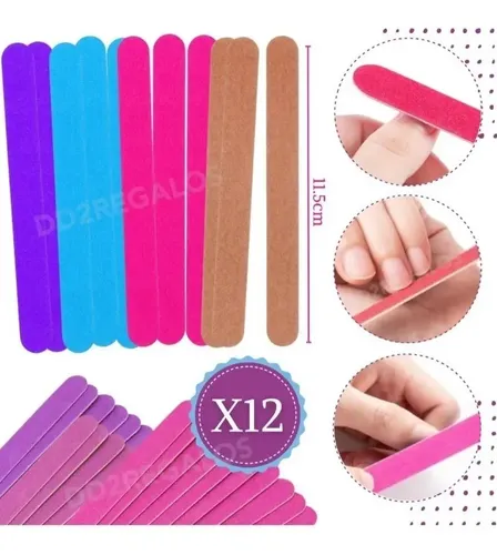 12 Limas Ultra Fina Para Press On Descartable Nail Manicuria