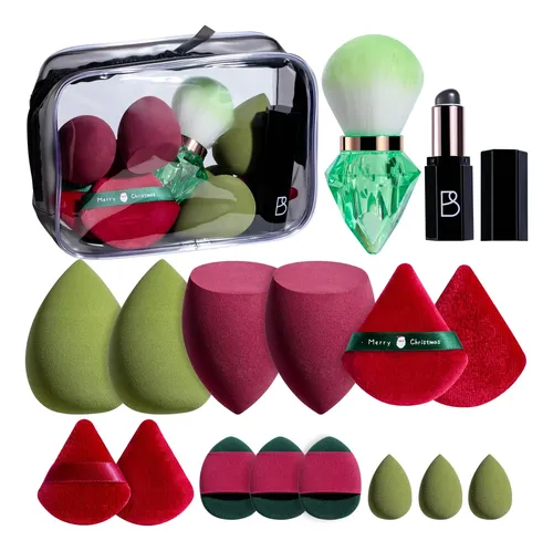 Bs-mall Set 14 Esponjas Maquillaje Con Estuche