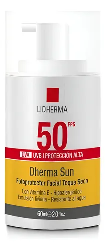 Lidherma Protector Solar Toque Seco Facial 50fps Liviano