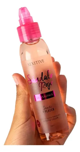 Aceite Corporal Masajes Efecto Calor Sandalo Rojo Placer