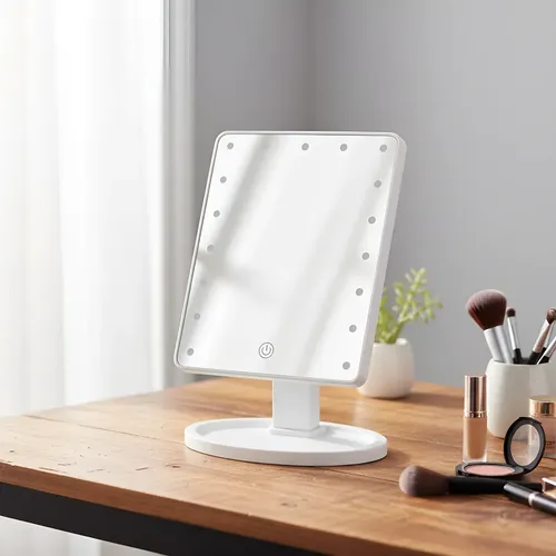 Espejo Led Maquillaje Táctil Regulable Giro 360 Portátil