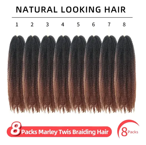 Cabello Trenzado Marley Twist Qrhsuka, 18 Pulgadas, 8 Paquet