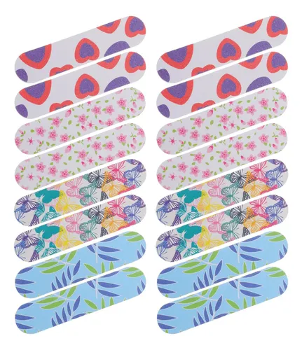 40 Piezas Limas De Uñas Mini 9 Cm Patrones De Tulipán