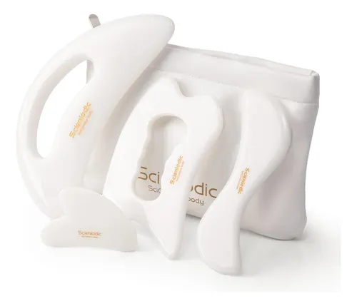Set 4 Herramientas Gua Sha Scienlodic Resina Blanco
