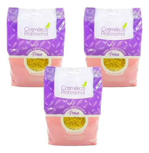 Cera Depilatoria En Perlas Natural 800g Cosmética Prof X 3u