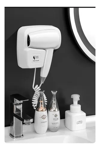 Secador De Pelo De Pared 1300 W Sin Perforación White -1300w
