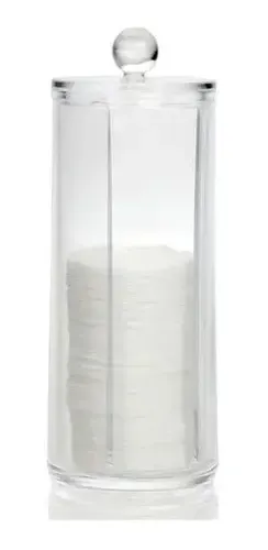 Vaso Acrílico Portademaquillantes Con Tapa Algodonero O1500