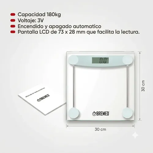 Balanza Digital Baño Bremed 3019 Personal Corporal 180kg