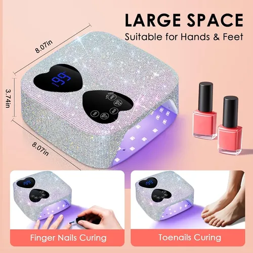 Lámpara Uv Led Recargable 80w Para Uñas Gel Profesional