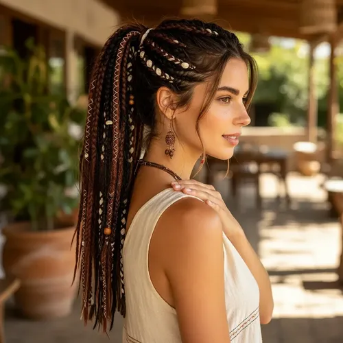 Pelucas Y Extensiones De Cabello Trenzado Para Mujer, Peluca