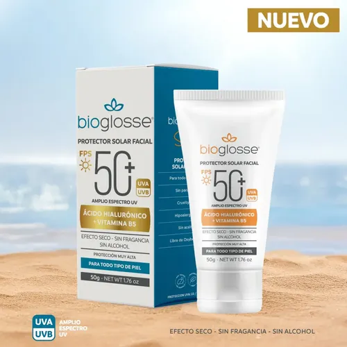 Bioglosse Protector Solar Facial Fps50+ Efecto Seco