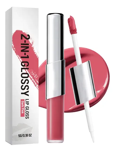 Cóctel Labial Brillante Amz, Combinado En Dos Funciones Rojo