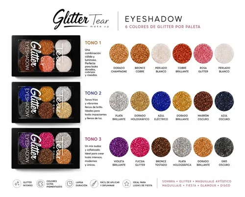 Paleta 6 Sombras Glitter Eyeshadow Tejar 4151 Lefemme